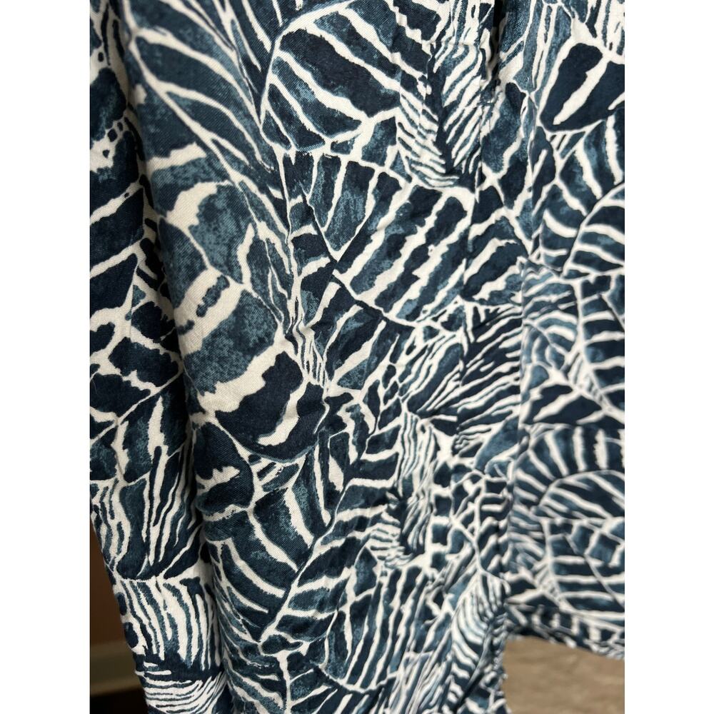 H&M womens wrap front leaves prints skirt high low white navy blue sz xs - Picture 13 of 16